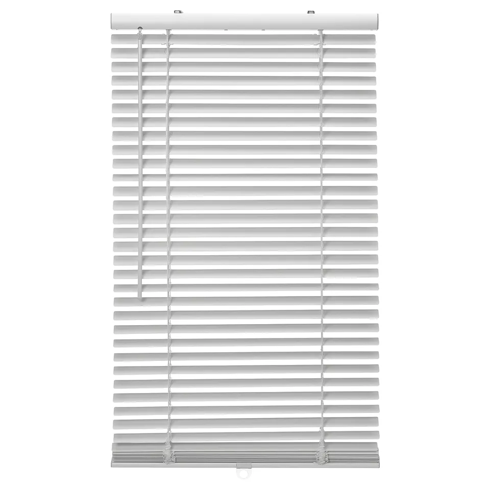 VECKLARFLY white venetian blinds, aluminium slats, cordless, modern design, safe for all ages.