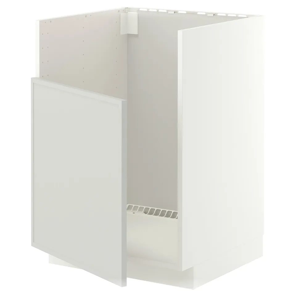 METOD Base cab f TALLSJÖN sink, white/Aspudden light grey, 60x60x80 cm