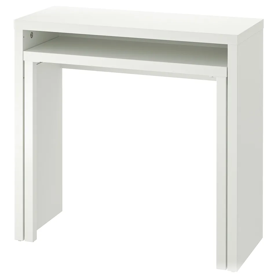LÄNGDHOPP Pull-out desk, white, 90x39/71 cm