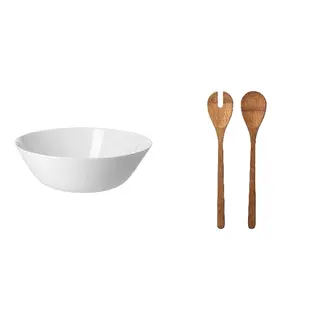 GRÖNSAKER/OFTAST set: serving bowl + 2-piece salad servers set