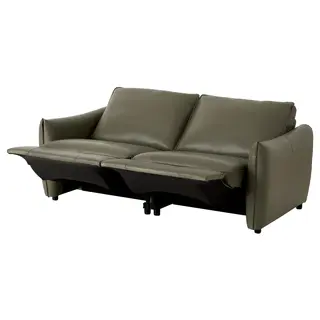 SAXVALLEN 2 seat sofa w 2 electr recliners, Vråka/Vråkärr grey-green, Width 202 x Depth 96 x Height 96 cm