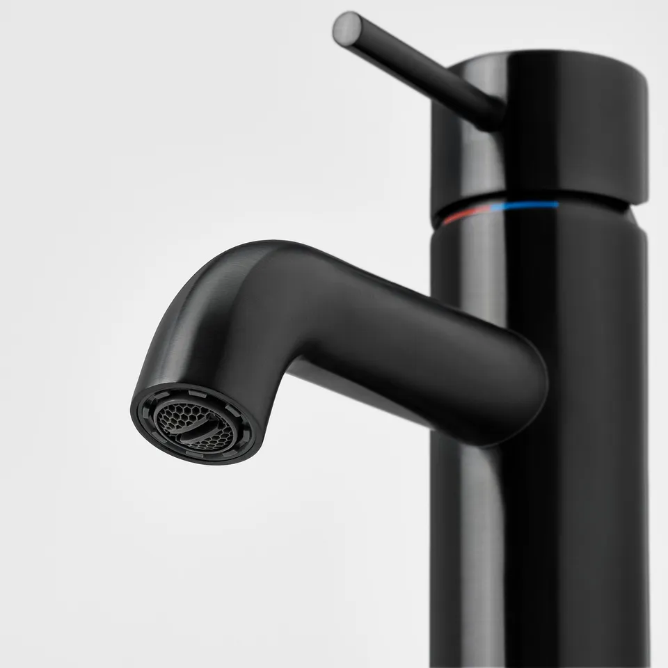 SALLSJÖN Bathroom mixer tap top lever, black, M