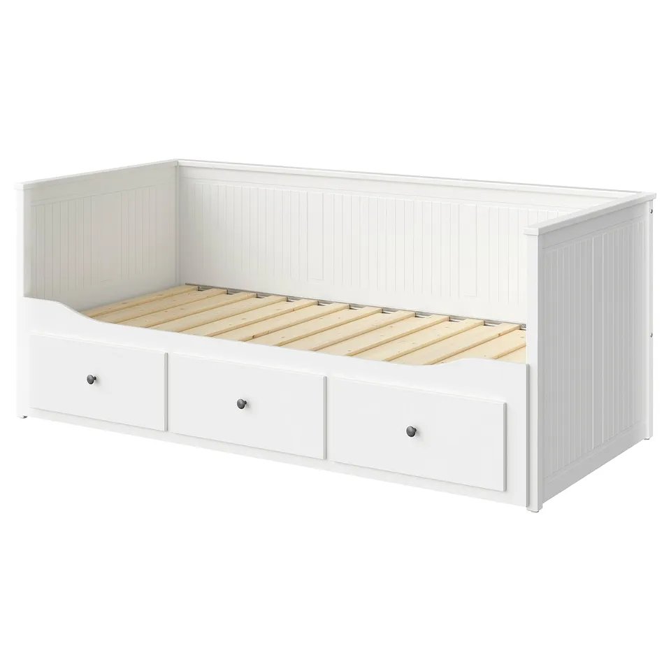 HEMNES Day-bed frame with 3 drawers, white, 80x200 cm