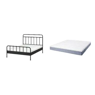 STJÄRNÖ/VALLBERGET Bed with 21cm thick mattress, coir, pocket sprung, super firm