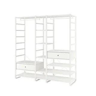ELVARLI wardrobe combination, white, 205x55x216 cm