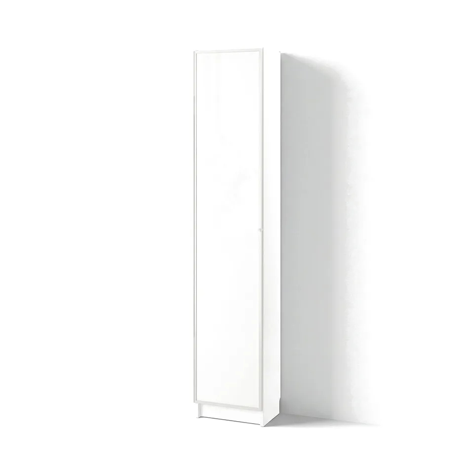 BILLY / HÖGBO Bookcase combination w glass doors, white, 40x30x202 cm