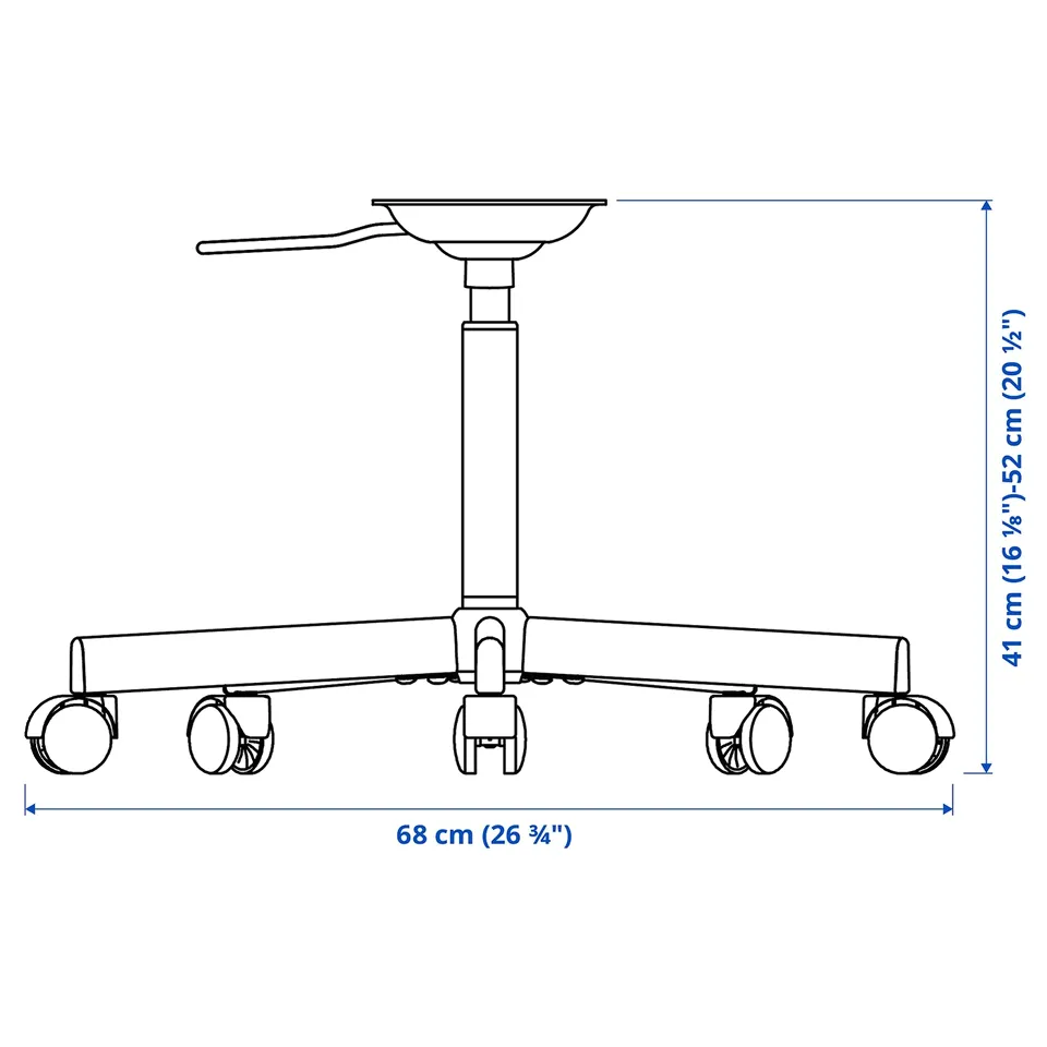 Illustration with measurements for the product: ÖRFJÄLL.