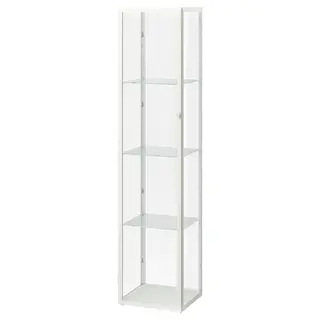 BLÅLIDEN glass-door cabinet, white, 35x32x151 cm