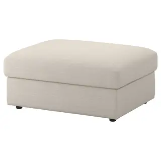 VIMLE cover for footstool with storage, Gunnared beige