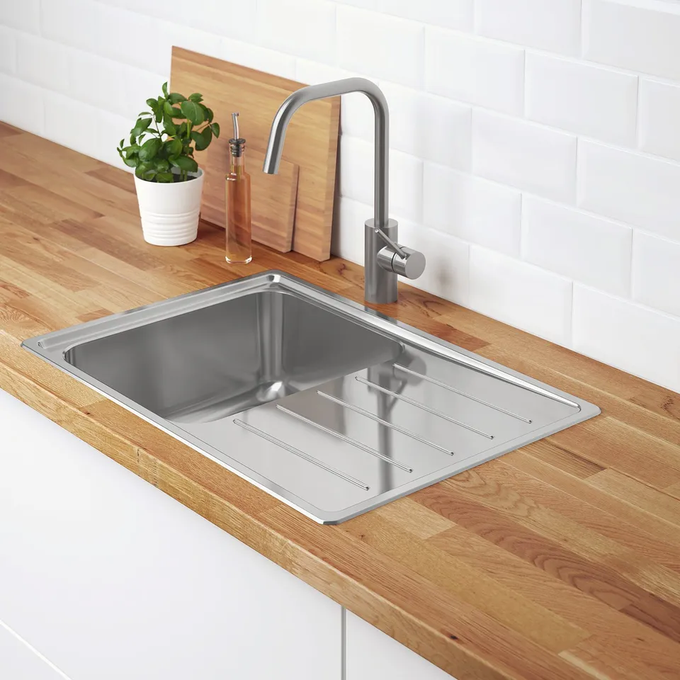 part: VATTUDALEN inset sink, 1 bowl with drainboard