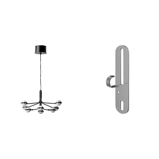FÖRUT/STORSLINGA set: LED chandelier, 8-armed + pendant/ceiling lamp hook