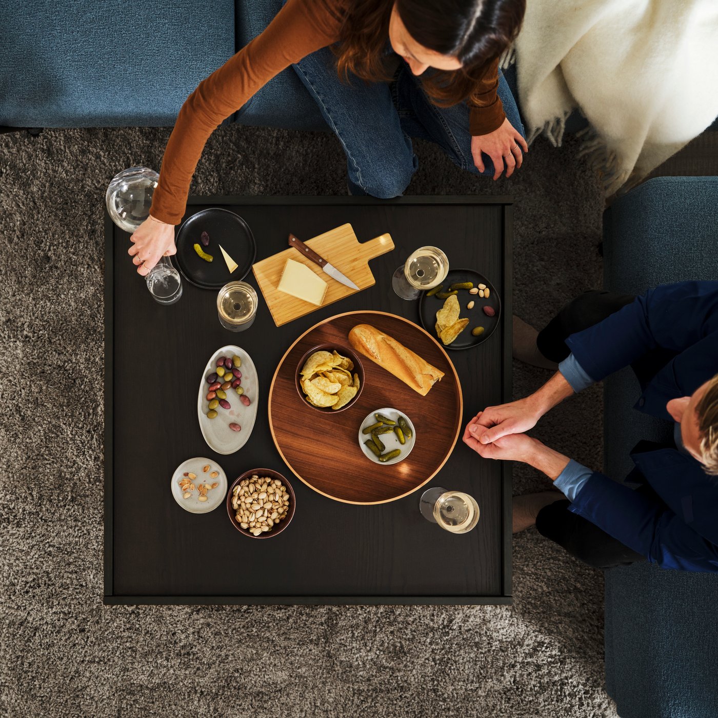 TRANERED Coffee table, dark brown, 90x90 cm