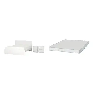 MALM/BRUKSVARA Bed with 16cm thick mattress, pocket sprung, foam, extra firm
