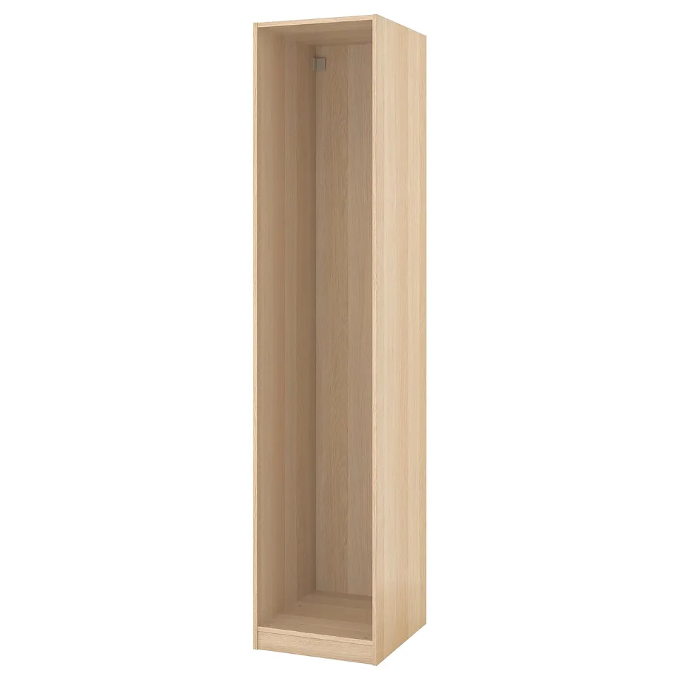 PAX wardrobe frame, light beige, wooden, rectangular, minimalist design.