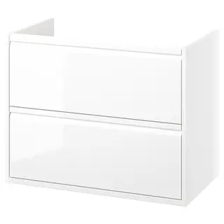 ÄNGSJÖN wash-stand with drawers, high-gloss white, 80x48x63 cm