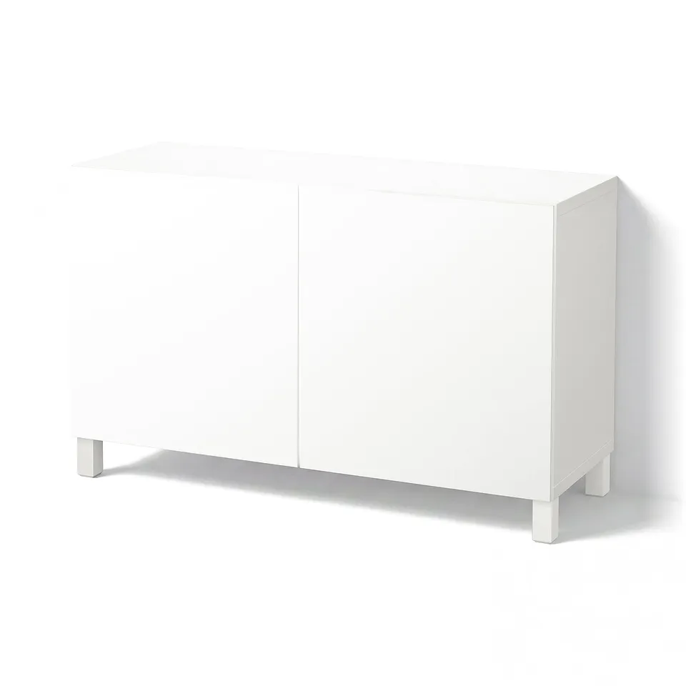 BESTÅ Storage combination with doors, white/Lappviken/Stubbarp white, 120x42x74 cm