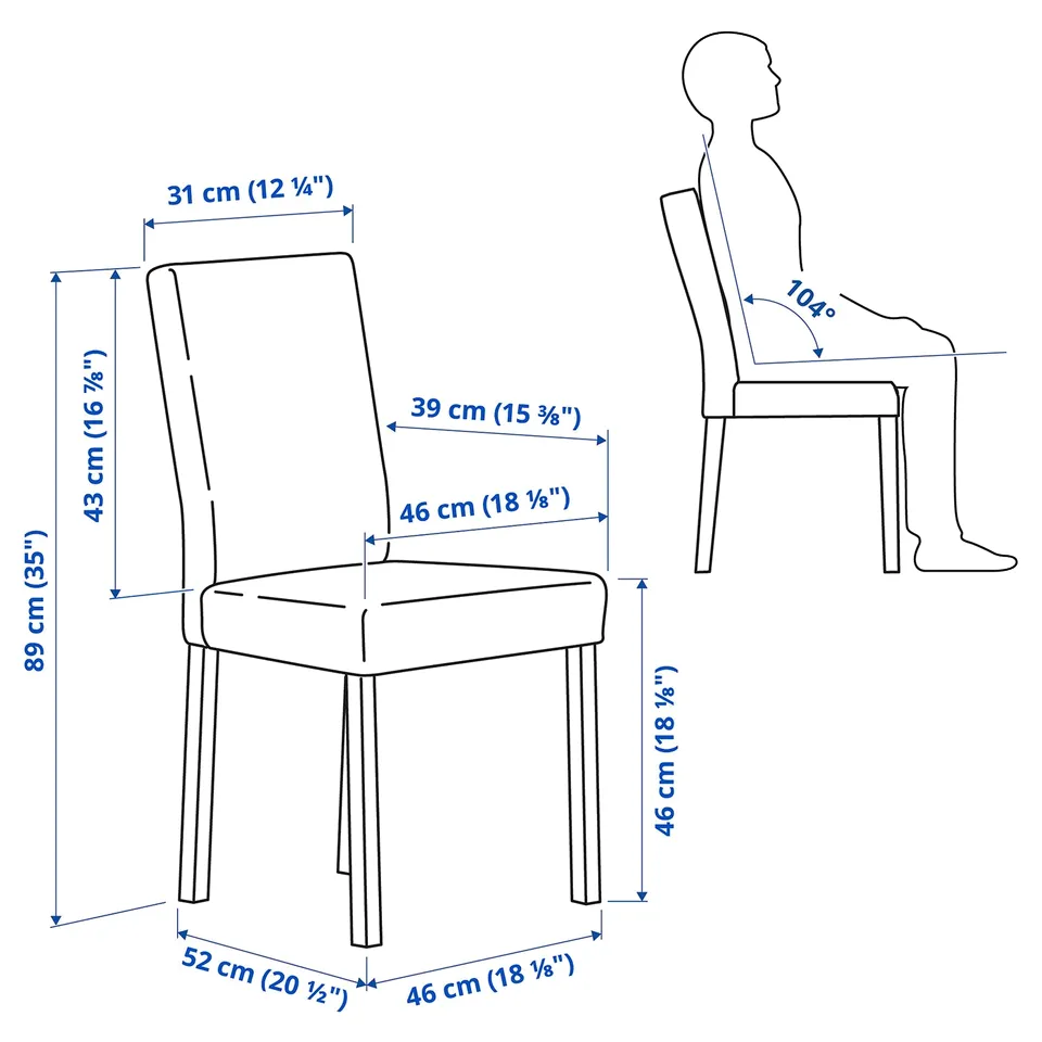 Illustration with measurements for the product: NORBERG.