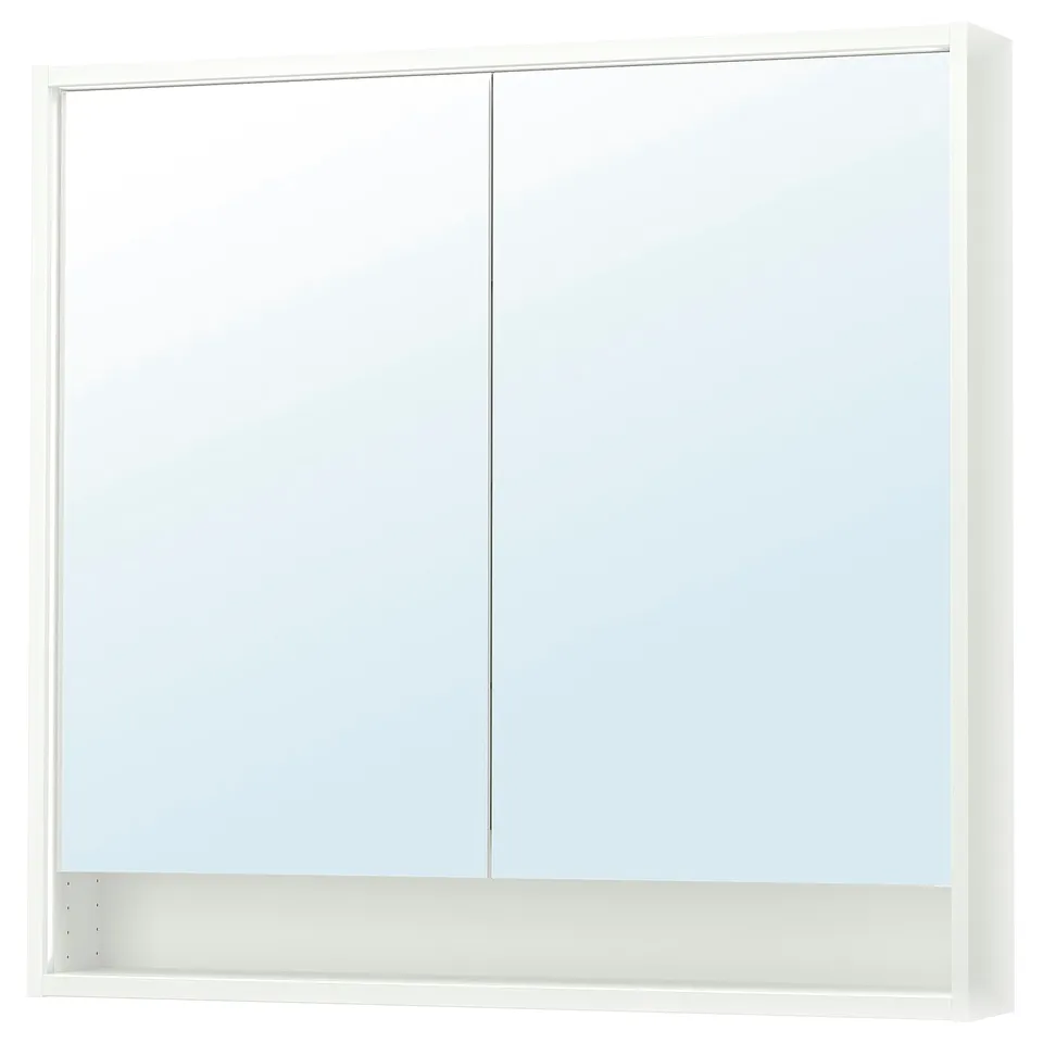 part: FAXÄLVEN mirror cabinet w built-in lighting