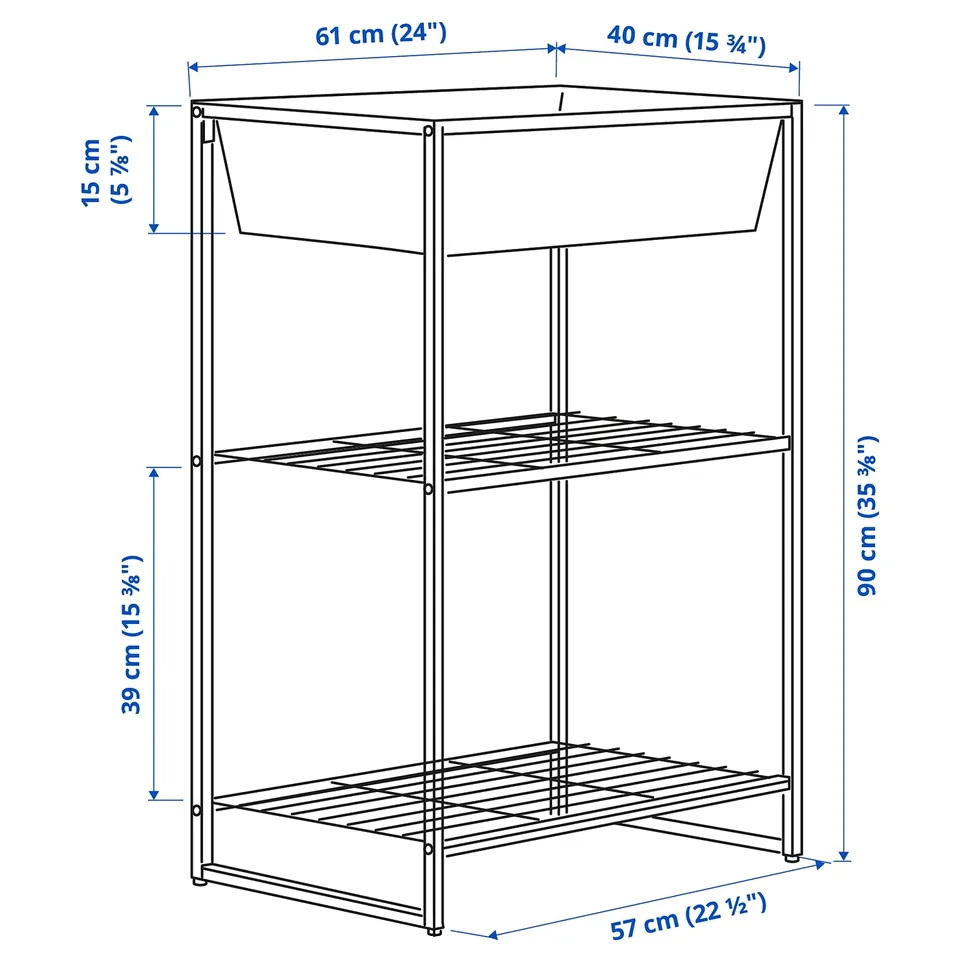 Illustration with measurements for the product: JOSTEIN.
