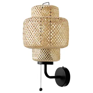 SINNERLIG wall lamp, wired-in installation, bamboo/handmade, Width 19 x Depth 20 x Height 34 cm
