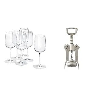 IDEALISK/STORSINT set: white wine glass + corkscrew