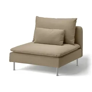 SÖDERHAMN cover for 1-seat section, Johanneshov brown-beige