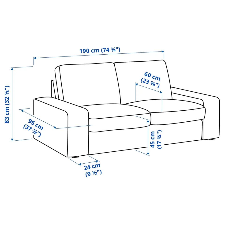 KIVIK 2-seat sofa, Tibbleby beige/grey