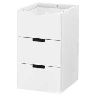 NORDLI modular chest of 3 drawers, white, 40x68 cm
