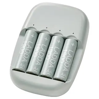 STENKOL / LADDA battery charger and 4 batteries