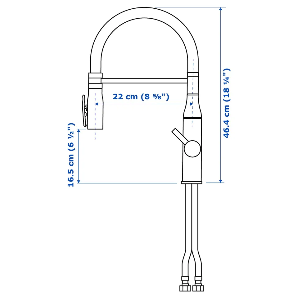 Illustration with measurements for the product: TOLLSJÖN.