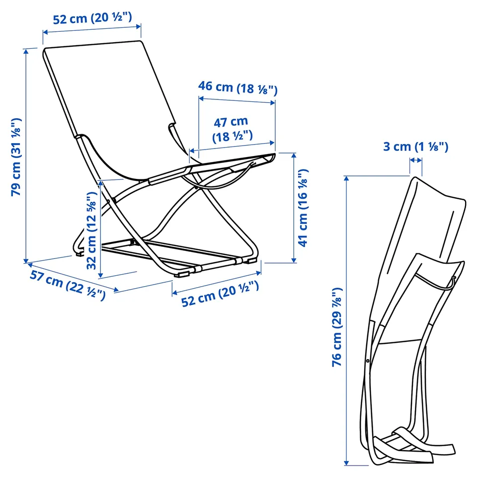Illustration with measurements for the product: STRANDÖN.