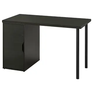 LAGKAPTEN / ALEX desk, black-brown/black, 120x60 cm