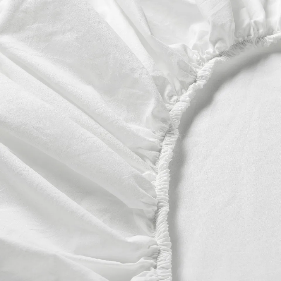 DVALA Fitted sheet, white, 120x200 cm