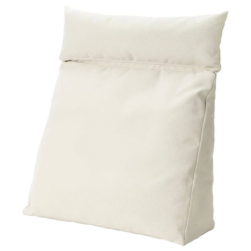 KOMPISHÄNG, white, triangular back cushion, recycled materials.