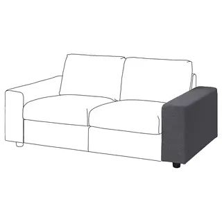 VIMLE armrest, wide/Gunnared medium grey, Depth 93 x Height 48 x Width 22 cm