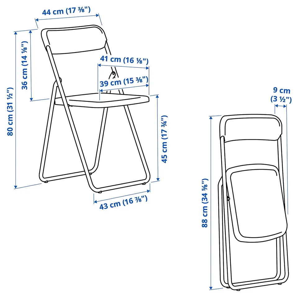 Illustration with measurements for the product: VIHALS.