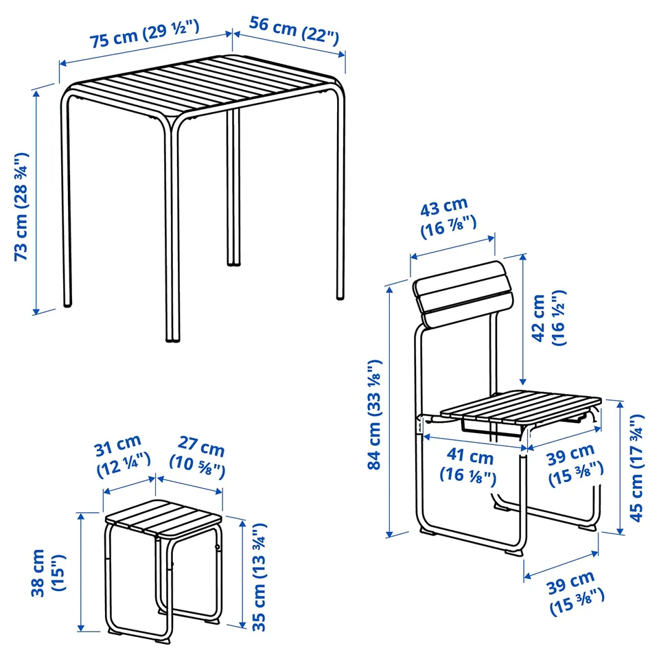 Illustration with measurements for the product: FURUÖN.