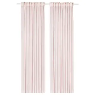 STENFRÖ sheer curtains, 1 pair, pink/with heading tape, 145x250 cm