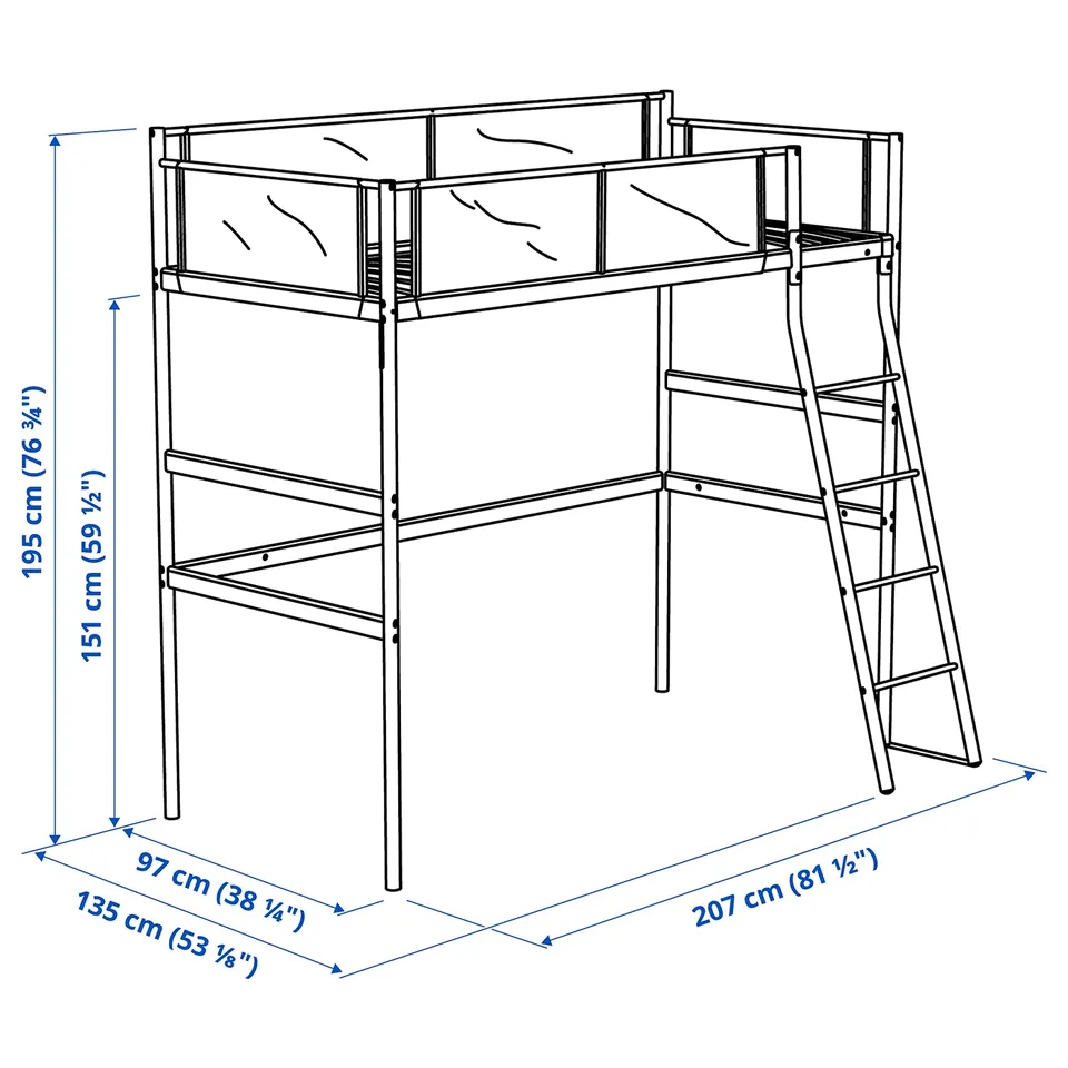part: VITVAL loft bed frame