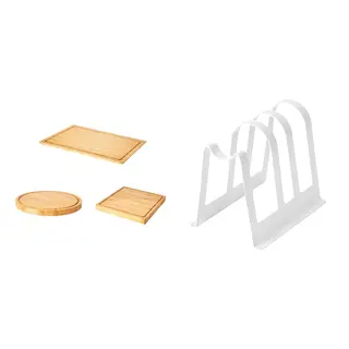 AVSTEG/OLEBY set: chopping board, set of 3 + cutting board and lid stand