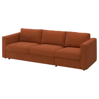 VIMLE 3-seat sofa-bed, Mosshed red-brown, Width 261 x Depth 98 cm