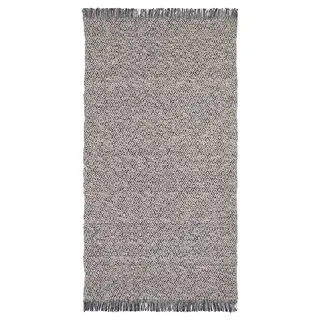 RÖRKÄR rug, flatwoven, black/natural, 80x150 cm