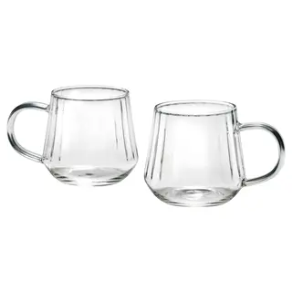 SKÄLRYTA teacup, clear glass, Height 7 cm