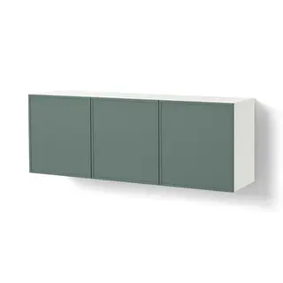 BESTÅ wall-mounted cabinet combination, white/Krukmakare dark grey-green, Width 180 x Depth 42 x Height 64 cm