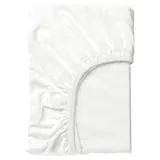 LEN fitted sheet for cot, white/jersey, 60x120 cm