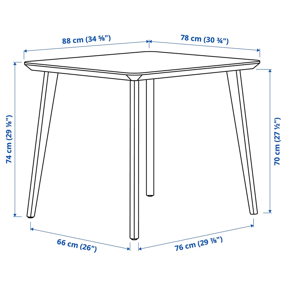 Illustration with measurements for the product: LISABO.