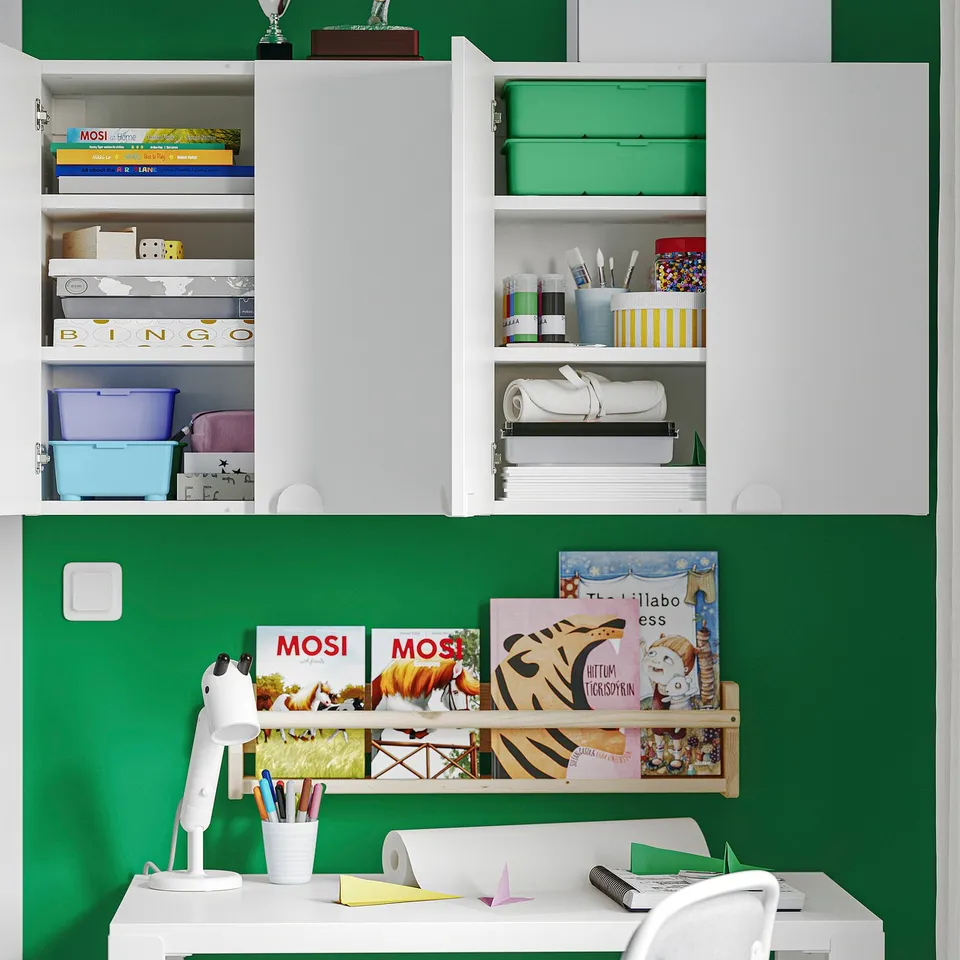 LASTARE Wall-mounted cabinet combination, white/with 2 shelves, 60x32x60 cm