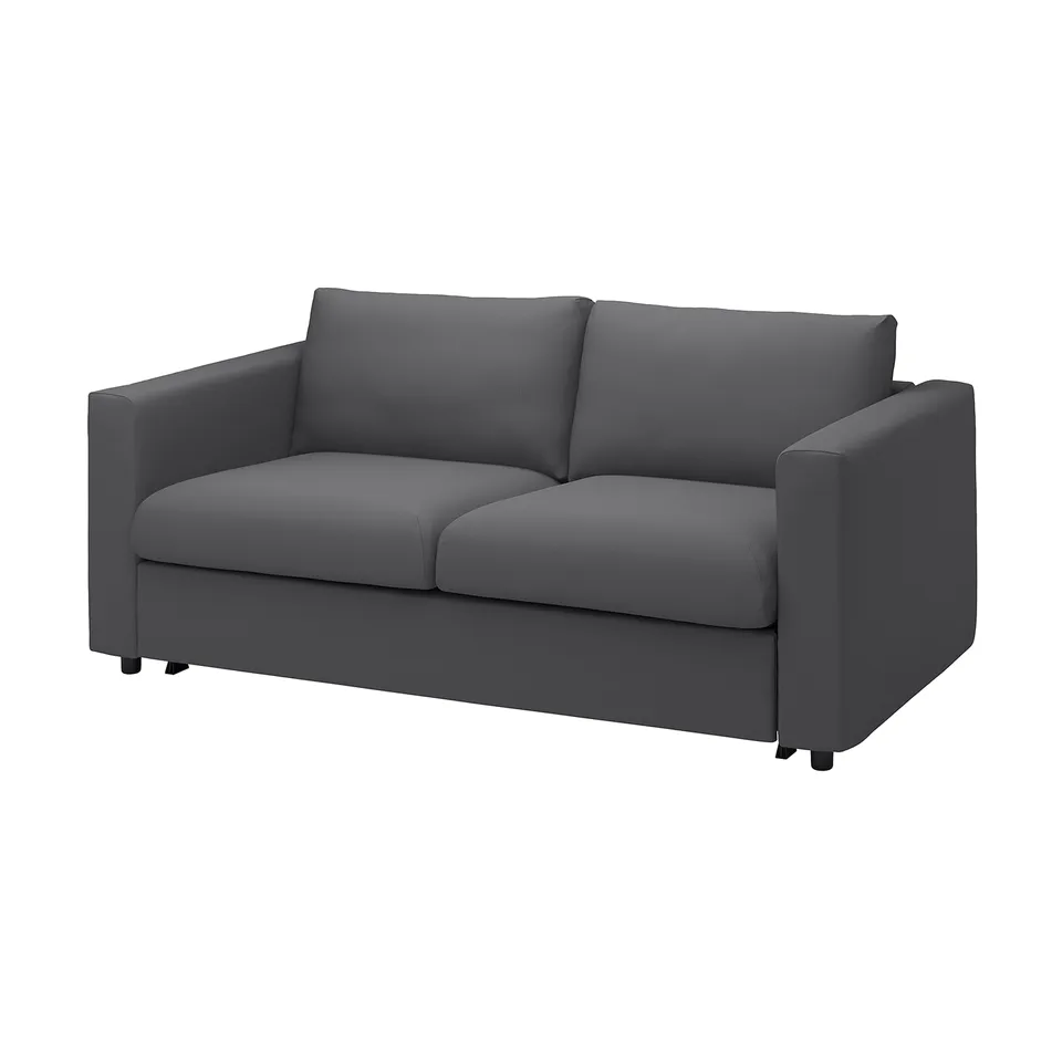 VIMLE grey 2-seat sofa, modern, clean lines, with soft cushions.