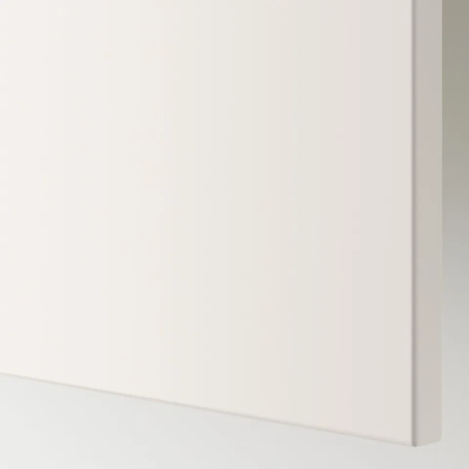 Close-up of smooth, white cabinet panel, showcasing high-quality finish and clean edges.