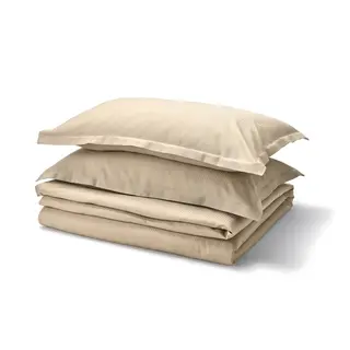 LÄKEVÄNDEROT duvet cover and 2 pillowcases, beige, 240x220/50x80 cm